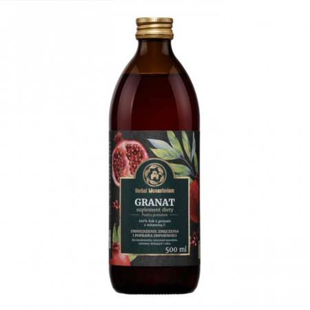 Herbal Monasterium sok z granatu 100% na układ krążenia i odporność, 500 ml