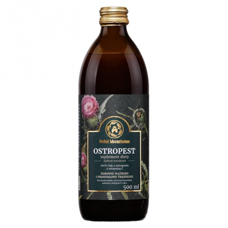 Herbal Monasterium sok z ostropestu na trawienie i wątrobę, 500 ml