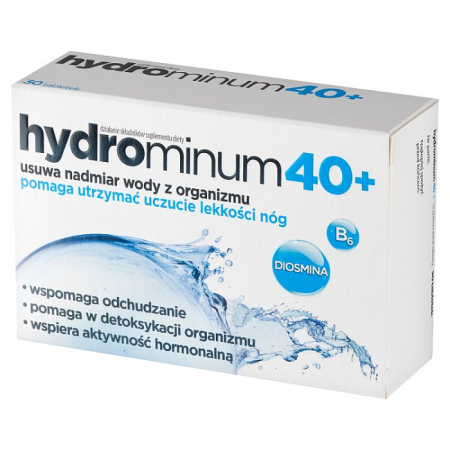 Hydrominum 40+ tabletki wspomagające usuwanie wody z organizmu, 30 szt.