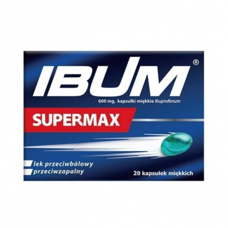 Ibum SuperMax 600 mg kapsułki na ból i gorączkę, 20 szt.