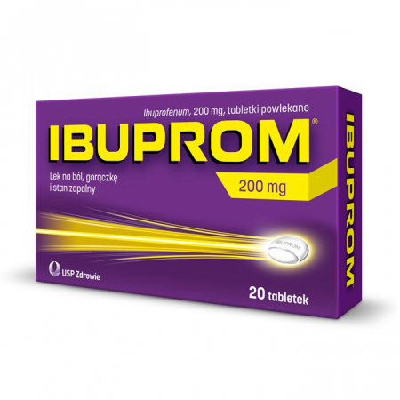 Ibuprom 200 mg tabletki powlekane na ból i gorączkę, 20 szt.