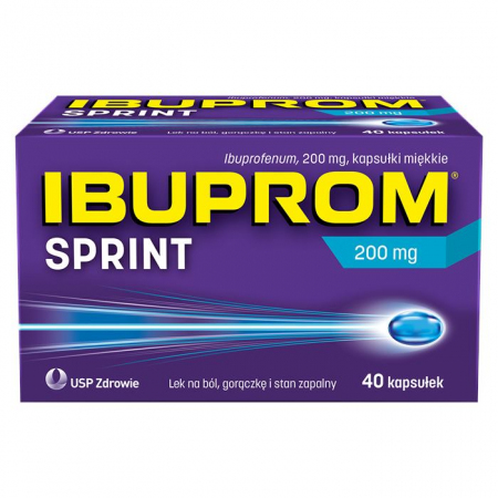 Ibuprom Sprint Caps 200 mg kapsułki miękkie na ból i gorączkę, 40 szt.