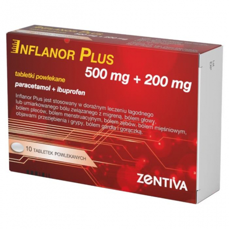 Inflanor Plus 500 mg + 200 mg tabletki powlekane, 10 szt.