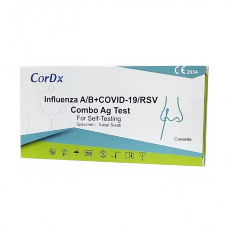 Influenza Test na grypę A + B COVID-19 RSV Combo antygenowy, 1 szt.