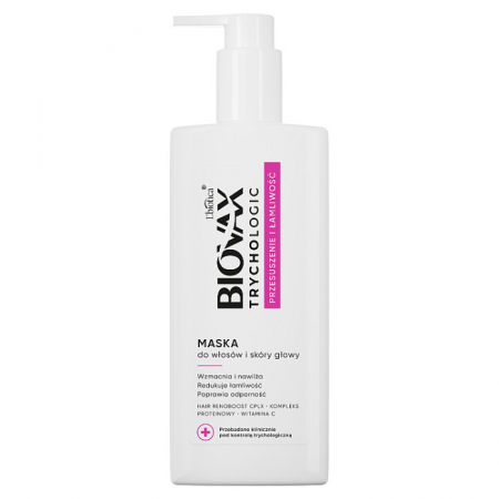 L'Biotica Biovax Trychologic Przesuszenie i Łamliwość maska do włosów, 200 ml