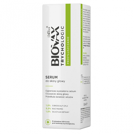 L'Biotica Biovax Trychologic Przetłuszczanie serum do skóry głowy, 50 ml