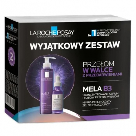 La Roche-Posay Mela B3 Zestaw: Mikro-peelingujący żel oczyszczający, 200 ml  + Serum przeciw przebarwieniom, 30 ml