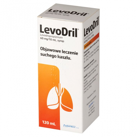 LevoDril 60 mg /10 ml syrop na suchy kaszel, 120 ml