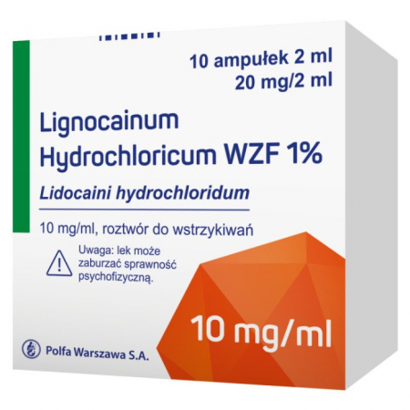 Lignocainum hydrochloridum injection 1 % 2 ml, 10 ampułek