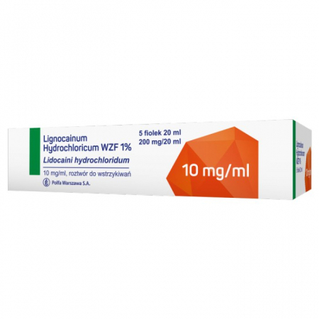 Lignocainum hydrochloridum injection 1 % 20 ml, 5 ampułek