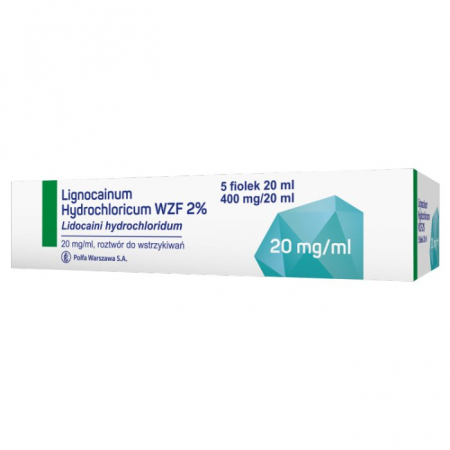 Lignocainum hydrochloridum injection 2 % 20 ml, 5 ampułek