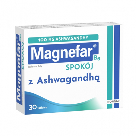 Magnefar Spokój B6 tabletki powlekane z magnezem i ashwagandhą, 30 szt.