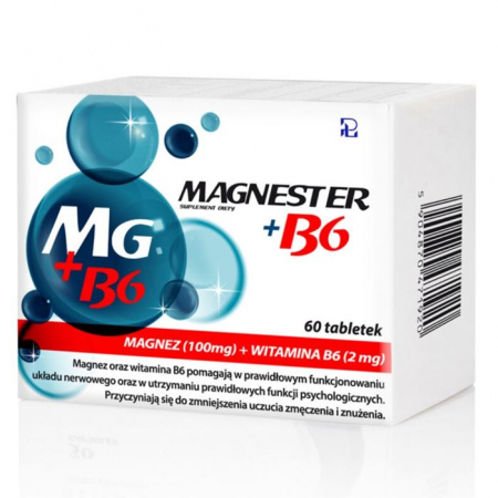 Magnester + B6 tabletki na układ nerwowy zmęczenie i mięśnie, 60 szt.