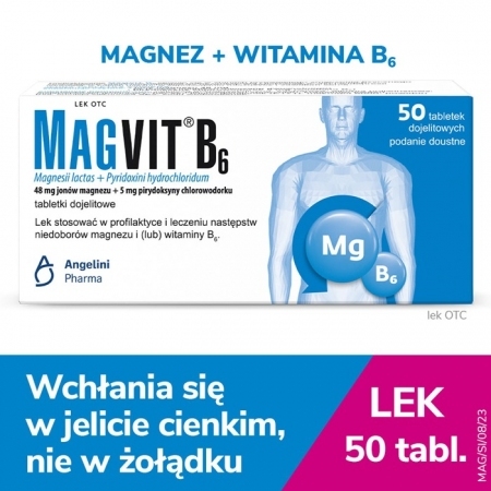 Magvit B6 48 mg+5 mg 50 tabletek dojelitowych