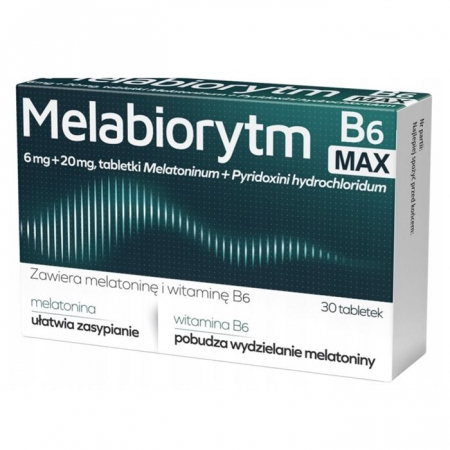 Melabiorytm B6 Max tabletki z melatoniną na zaburzenia snu, 30 szt.