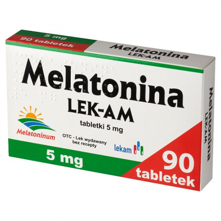 Melatonina LEK-AM 5 mg tabletki na zaburzenia snu, 90 szt.