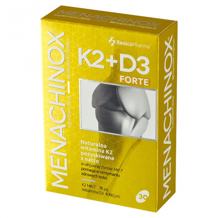 Menachinox K2 + D3 Forte kapsułki na wzmocnienie kości i odporność, 30 szt.