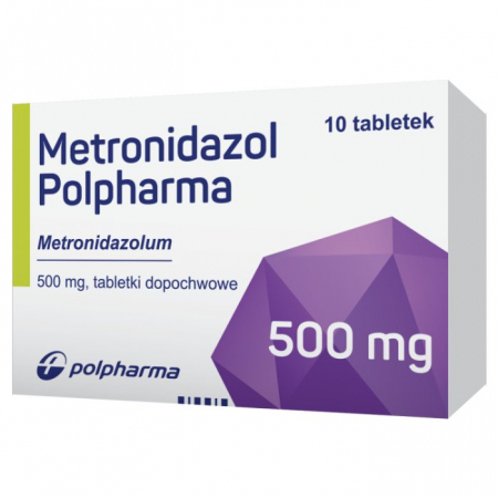 Metronidazol 500 mg, 10 tabletek dopochwowych