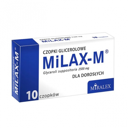 Milax-M 2500 mg czopki glicerolowe na zaparcia dla dorosłych, 10 szt.