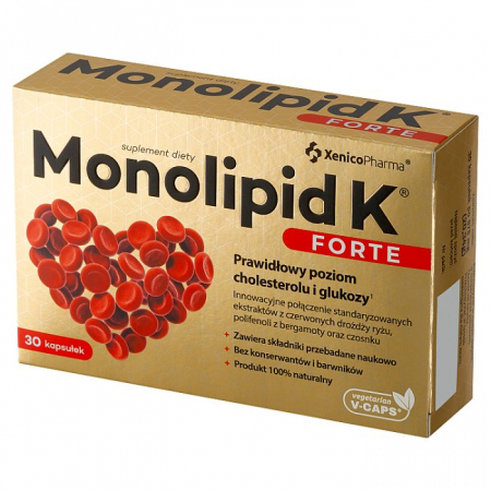 Monolipid K Forte kapsułki na prawidłowy poziom cholesterolu, 30 szt.