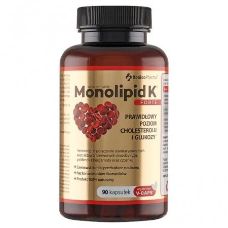 Monolipid K Forte kapsułki na prawidłowy poziom cholesterolu, 90 szt.