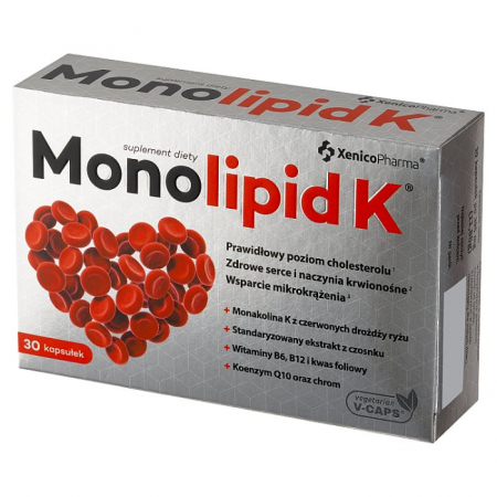 Monolipid K kapsułki na prawidłowy poziom cholesterolu, 30 szt.