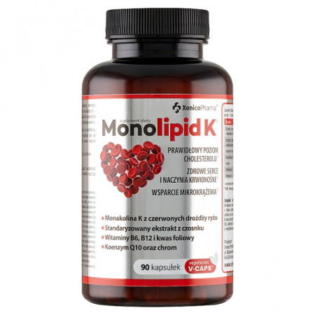 Monolipid K kapsułki na prawidłowy poziom cholesterolu, 90 szt.