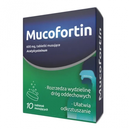 Mucofortin 600 mg tabletki musujące na kaszel mokry, 10 szt.