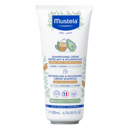 Mustela Bebe szampon odżywczy ułatwiający rozczesywanie dla dzieci, 200 ml