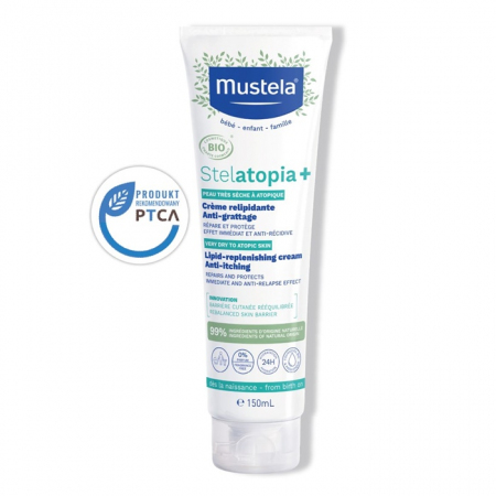 Mustela Stelatopia+ krem uzupełniający lipidy przeciwświądowy, 150 ml