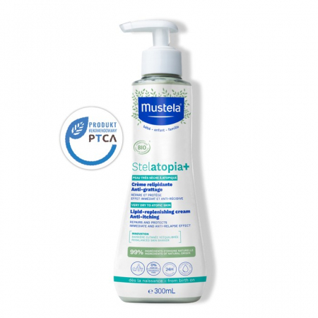 Mustela Stelatopia+ krem uzupełniający lipidy przeciwświądowy, 300 ml