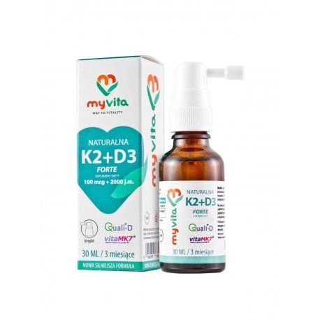 Myvita Naturalna K2 Mk7witd3 100 Mcg 2000 Jm Krople 30 Ml Kości Stawy Reumatyzm Ból Lekischorzenia Alleccopl