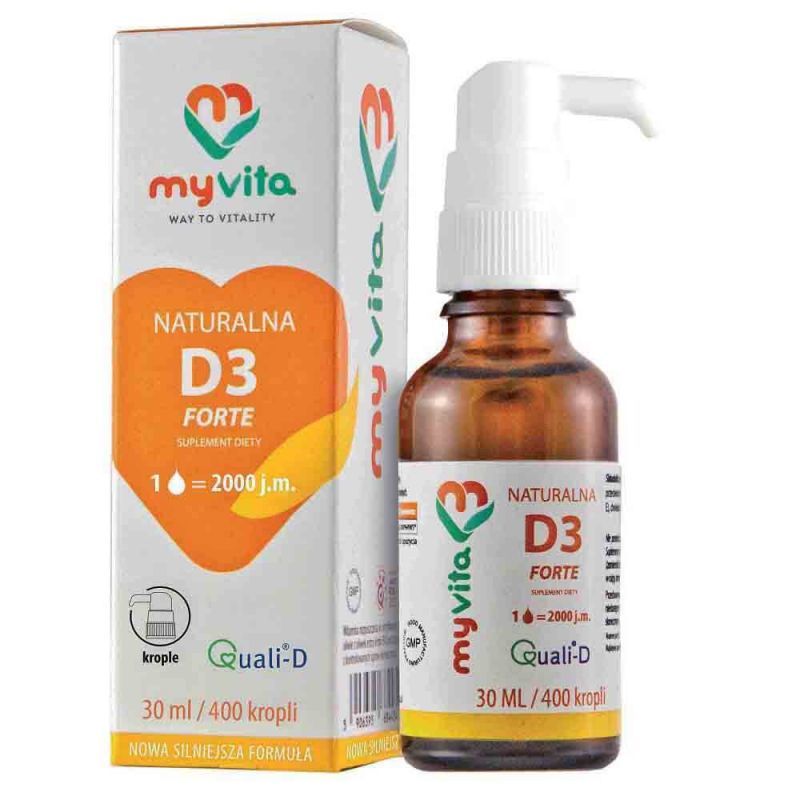 Myvita Naturalna Witd3 Forte 2000 Iu Krople 30 Ml Witamina D Witaminy I Minerały Alleccopl