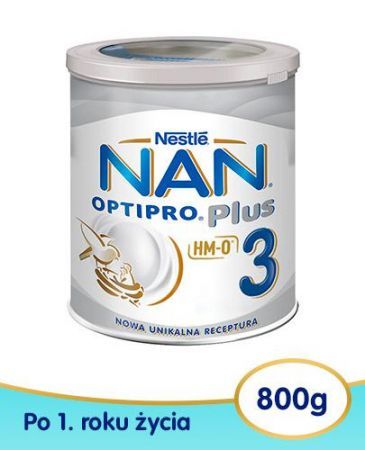 NAN OptiPro Plus 3 HM-O Mleko następne 800 g (po 1 roku)