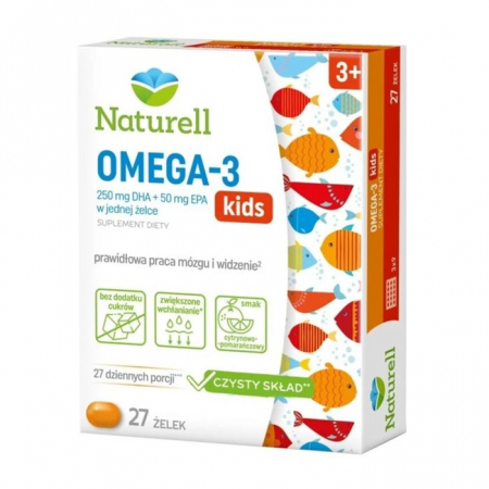 Naturell Omega-3 Kids żelki dla dzieci, 27 szt.