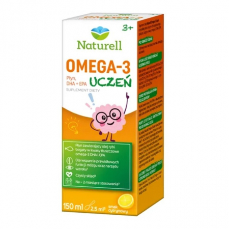 Naturell Omega-3 Uczeń płyn wspomagający koncentrację, 150 ml