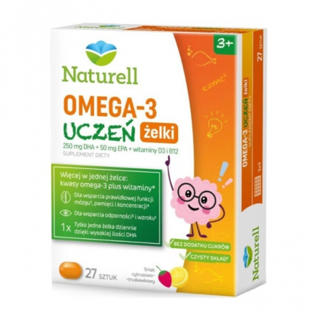 Naturell Omega-3 Uczeń żelki na odporność dla dzieci, 27 szt.