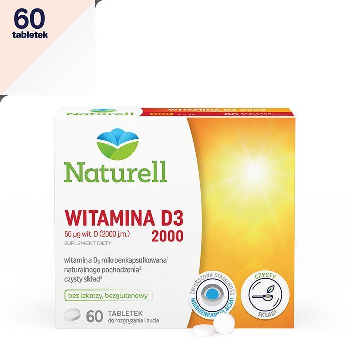 Naturell Witamina D3 2000 Jm 60 Tabletek Do Ssania Osteoporoza Lekischorzenia Alleccopl