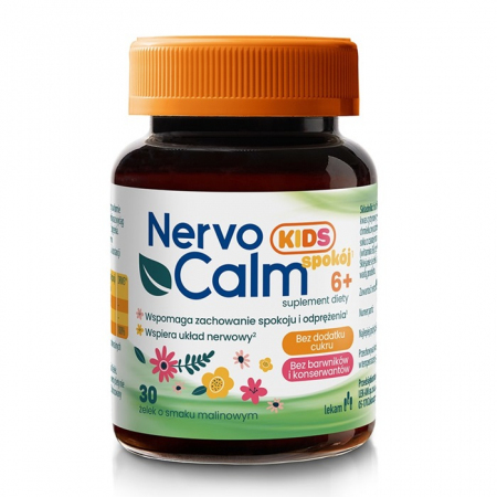 Nervo Calm Kids Spokój żelki o smaku malinowym dla dzieci 6+, 30 szt.