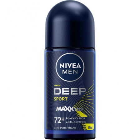 Nivea Men Deep Sport roll-on antyperspirant dla mężczyzn w kulce, 50 ml