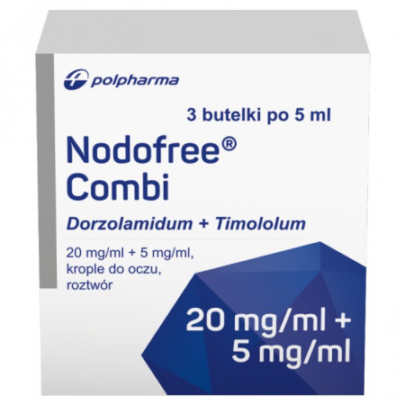 Nodofree Combi 20 mg/ml + 5 mg/ml krople do oczu,roztwór 3 butelki po 5 ml