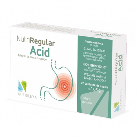 NutriRegular Acid tabletki do ssania na refluks i zgagę, 20 szt.