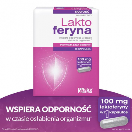 NutroPharma Laktoferyna kapsułki na odporność, 15 szt.