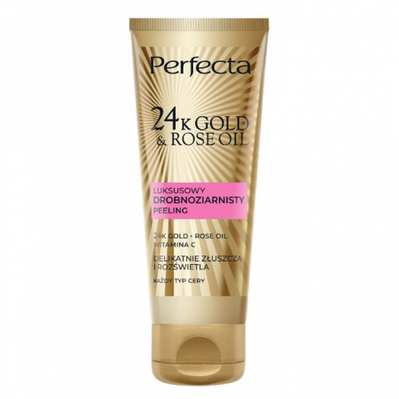 Perfecta 24k Gold&Rose Oil Peeling drobnoziarnisty do twarzy, 75 g