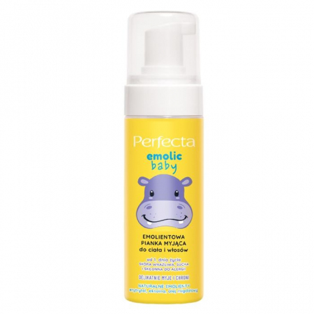 Perfecta Emolic Baby emolientowa pianka myjąca do ciała i włosów, 160 ml