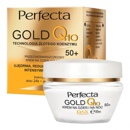 Perfecta Gold Q10 krem przeciwzmarszczkowy 50+ do twarzy, 50 ml