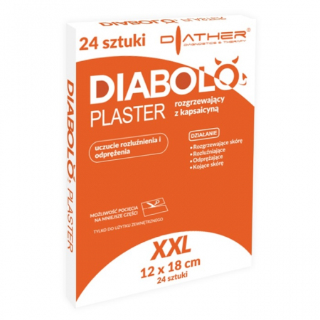 Diabolo plaster rozgrzewający z kapsaicyną, 24 szt.