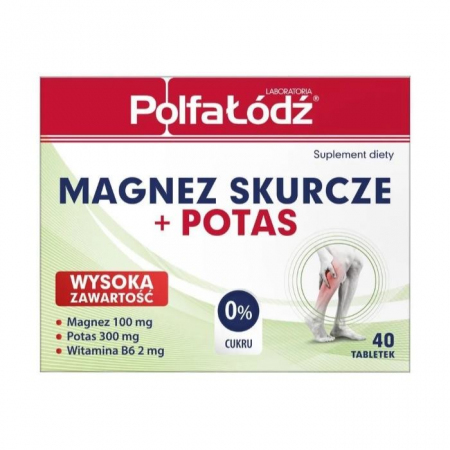 Polfa Łódź Magnez Skurcze + Potas tabletki, 40 szt.