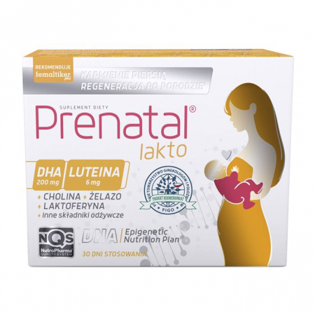 Prenatal Lacto kapsułki Lakto 1 + Lakto 2 dla karmiących piersią, 30 + 30 szt.