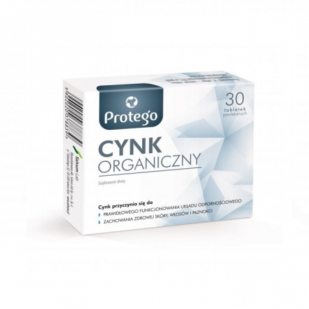 Protego Cynk Organiczny tabletki na odporność, zdrową skórę i włosy, 30 szt.